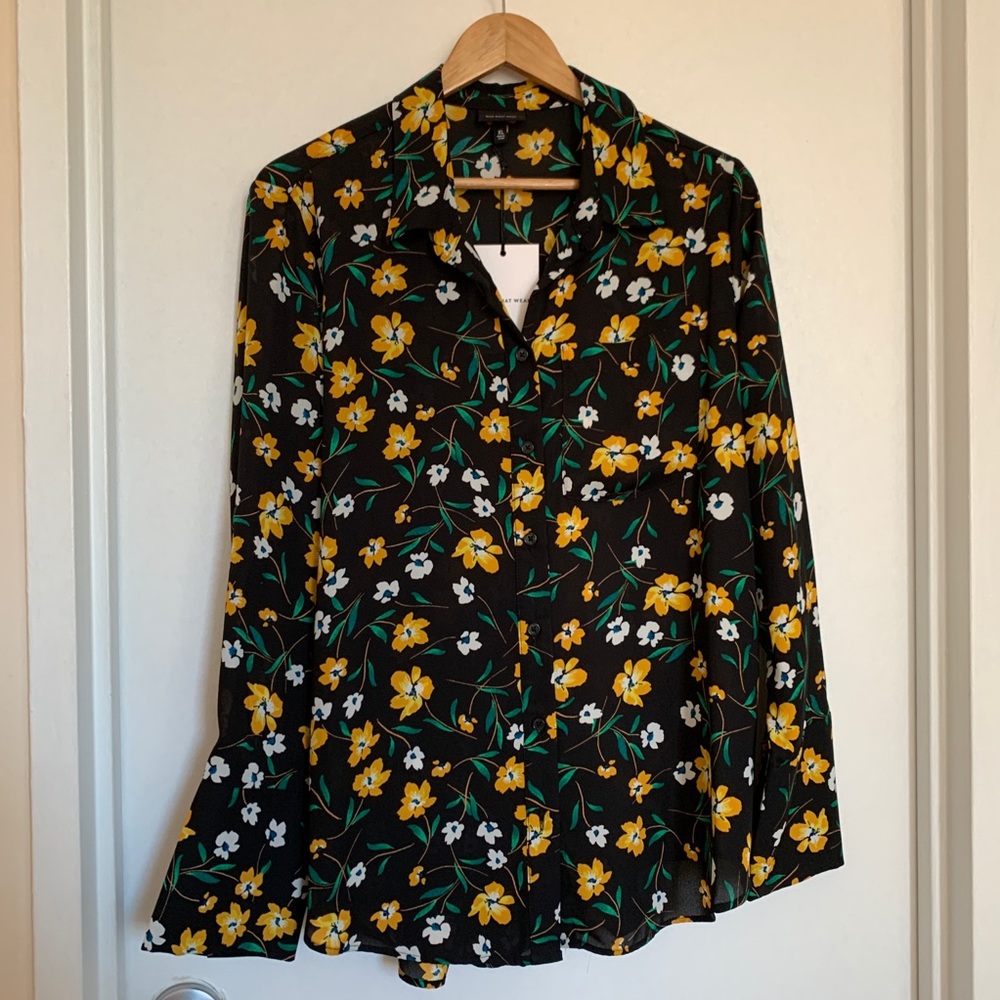 NWT Who What Wear Floral Blouse